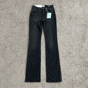 Frame Jeans Womens Size 24 Le Mini Boot Mid-Rise Black Denim Leavenworth